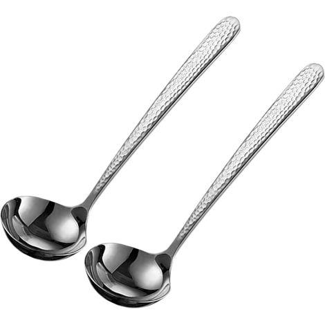 Lot de 2 cuillères à service, acier inoxydable SUS304, 20 cm, surface polie, lave-vaisselle, cuisine restaurant buffet (1/5)
