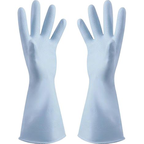 Gants de ménage, gants de vaisselle réutilisables, gants de cuisine antidérapants de qualité alimentaire (paquet de 1 paire) (1/2)