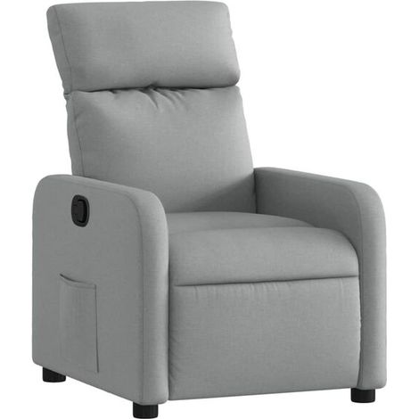 Chaise longue grise en tissu – Canapé lit inclinable avec dossier réglable, design moderne et confort ergonomique pour salon ou chambre (1/5)