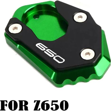 (Vert-650) Compatible pour Kawasaki Z900 Z650 Z800 Z900RS 2016-2024 Moto CNC Béquille Agrandisseur de pied Support latéral Extension Pad Z 900 rs 800 650 maxpower (1/4)