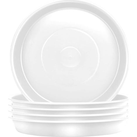 Lot de 5 soucoupes pour pots de fleurs blanches, plateaux de protection pour plantes (1/5)