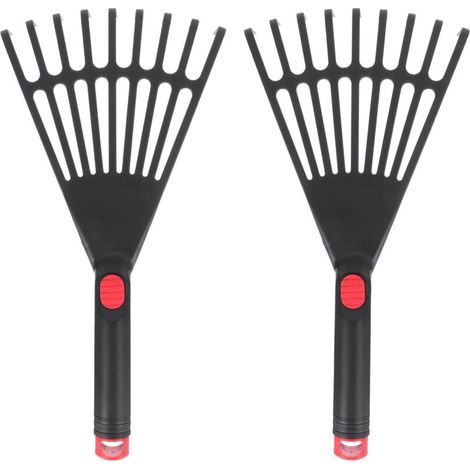 Râteaux à gazon 2 pièces Râteaux en plastique Râteaux de jardinage pratiques Râteaux à feuilles mortes durables (1/5)
