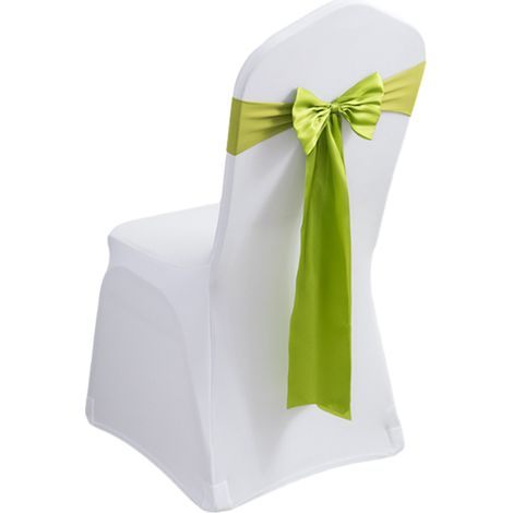 Nœuds de chaise en satin - 20 pièces - Rubans de chaise pour décoration de chaises, mariage, banquet, fête, événements, vert gazon (1/5)