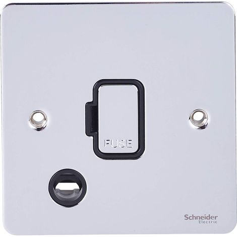 Plaque plate sans interrupteur Chrome (1/4)