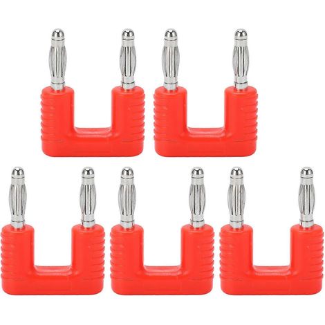 Stück J.20004 Bananenstecker, Doppelstecker, 19 mm Abstand, Kupfer, vernickelt, rot