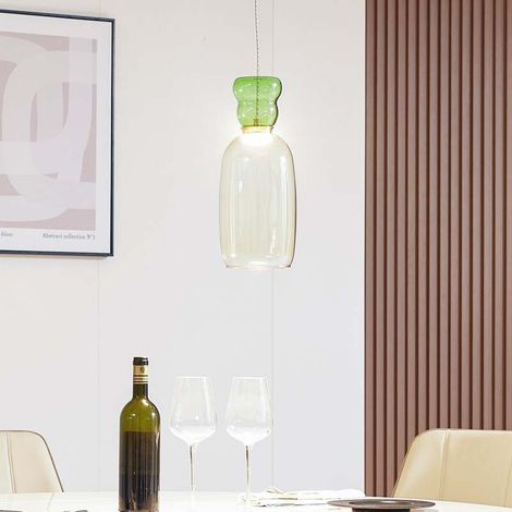[NEUWERTIG] B-Ware Lucande Hängeleuchte Pendelleuchte Fay LED Lampe Hängelampe gelb grün 37cm (1/2)