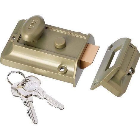 Yale Locks P77 Traditional Nightlatch 60mm Backset Nickel Brass Finish Visi YALP77ENBPB