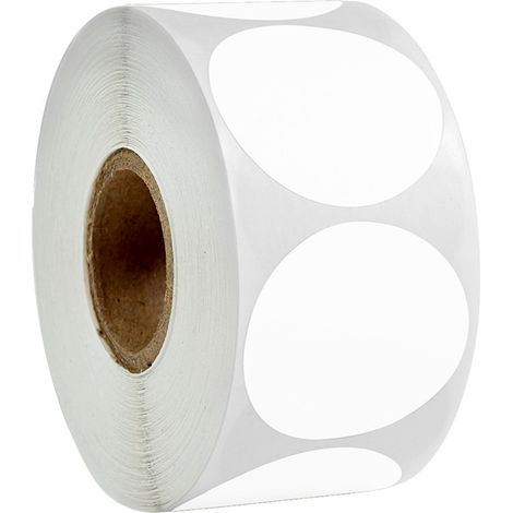 Etiquettes Thermiques Rondes Auto-Adhésives - Papier Thermique Direct pour Imprimante - Polyvalentes pour Étiquetage Professionnel et Personnel - Rouleau de 100 Pièces (1/4)