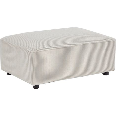 Pouf en velours côtelé beige MECODI (1/3)
