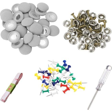 60 PièCes Bricolage Kit de RéParation de Doublure de Toit Fix Affaissement de la Garniture de Pavillon Boucle à Goupille Vis Sans Colle pour Camion / Voiture Vis Plafond Gris (1/5)