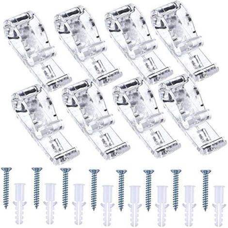 FENOPLASTICAEnsemble de cordons de sécurité transparents pour stores enrouleurs - 8 ensembles, comprenant un support en forme de P, des crochets de fixation et une chaînette à billes, convenant aux ri (1/5)
