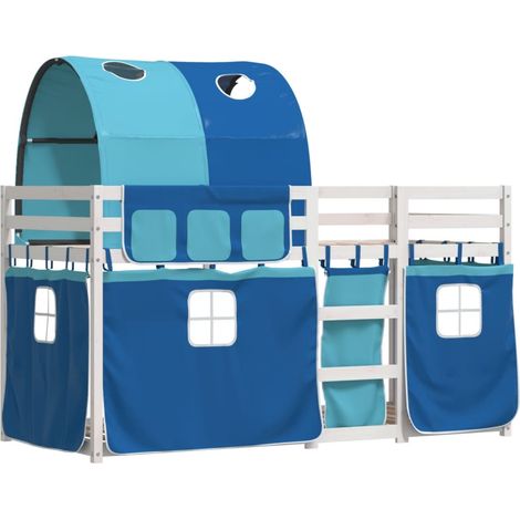 Bunk Bed without Mattress Blue 90x190 cm Single Solid Wood Pine vidaXL (1/5)