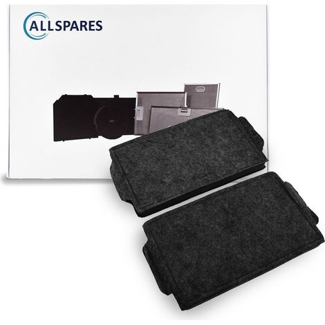 Filtro de carbón AllSpares (2 uds.) para campanas extractoras compatibles con FWKM-1423 / DKF19-1 (240x150x20mm) (1/4)