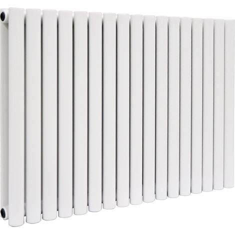 Warmehaus Oval Panel Radiator White Horizontal Double 600x1003mm