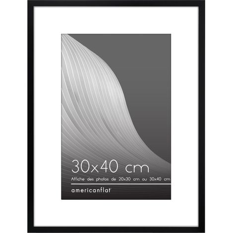 Cadre Photo 30x40 cm Noir - Cadre Photo 20x30 cm avec Passe-Partout ou 40x30 cm sans Passe-Partout - Plexi Poli - Suspension Verticale ou Horizontale (1/5)