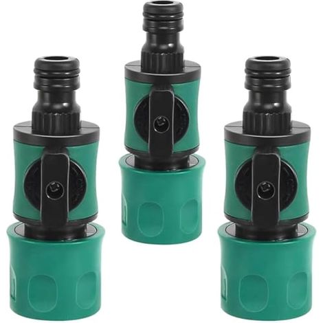 Lot de 3 Vanne de Régulation, Adaptateur de Connecteur Rapide pour Vanne d'Arrêt, Raccords Tuyau Rapides Vanne, pour Arroser la Pelouse, Lavage de Voiture (1/5)