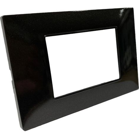 Placchetta per interruttore in metallo a 3 posti nero cassetta 503 compatibile con vimar plana supporto cover (1/2)
