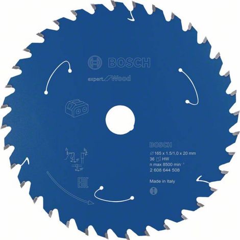 Lame de scie circulaire Expert for Wood Bosch pour scies circulaires portatives sans fil 165 x 1,5 x 20 mm 36 - 2608644508 (1/10)