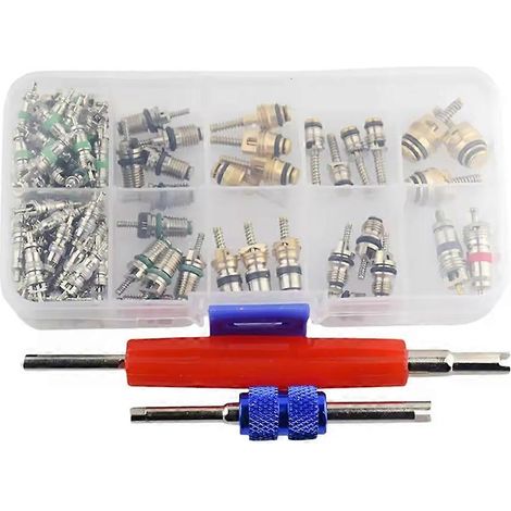 Assortiment de 102 noyaux de valve pour climatiseur R134A, compatible avec les systèmes de climatisation automobile Buick. (1/5)
