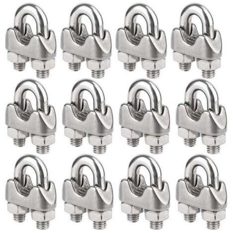 Pair Packung mit 12 Edelstahl-Kabelbindern für Drahtseile mit 4 mm Durchmesser (M4)