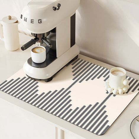 Alfombrilla para secar platos - Alfombrilla absorbente para encimera, para cafetera, escurridor de platos -(40×60 cm) (1/5)