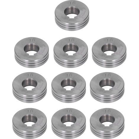 Lot de 10 galets d’alimentation en acier à roulement pour soudeuse MIG, rainure 0,8‑1,0 mm, rouleaux de guidage de fil. (1/5)