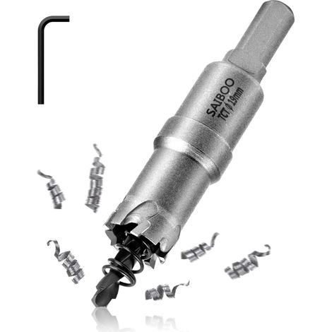 19mm Foret de Scie Cloche en Métal, Coupeur de Trou de Dents en Carbure de Tungstène avec Foret Pilote pour L'acier Inoxydable, Le Métal, au Fer, à L'aluminium et au Laiton (1/5)