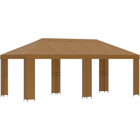 Garten Pavillon 6 x 3 m Beige Polyester und Stahl 190 vidaXL