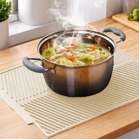 Tapis Egouttoir Vaisselle - Silicone Alimentaire - 50x40 cm - Pour Evier Cuisine - 1 Piece (1/5)