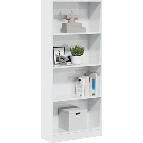 Bücherregal Hochglanz-Weiß 60x24x143 cm Holzwerkstoff