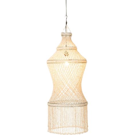 Abat-jour suspension naturel en coquillages style bord de mer - Naturel coquillage beige clair (1/5)