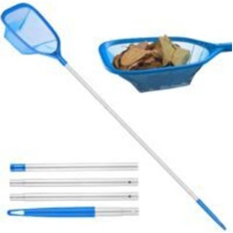 Pool-Skimmer mit verstellbarer Aluminiumstange 63-153 cm – Feinmaschiges Netz 13 cm tief – 4-teiliges Set für effektive Reinigung (1/5)