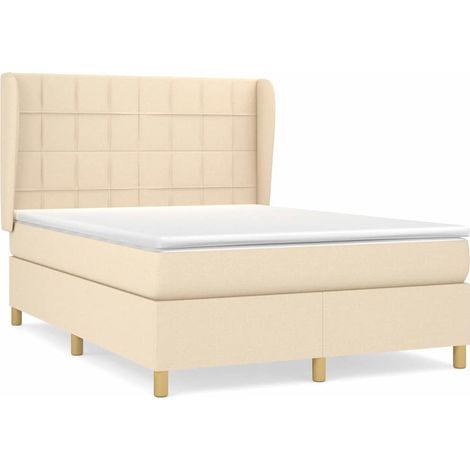 Maison Exclusive - Giroletto a Molle con Materasso Crema 140x19 cm in Tessuto (1/5)