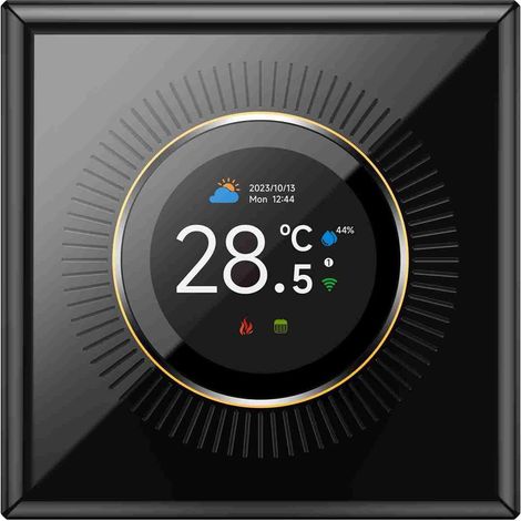Thermostat Intelligent, contrôleur de température WiFi avec écran de 1,35 Pouces pour la Maison, 7 lumières d'ambiance, Compatible avec Le Chauffage à Eau/au Sol/chaudière à gaz (1/5)