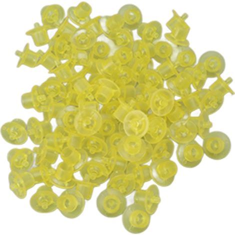 Aramox Tasse D'élevage de Reine des Abeilles en Plastique Tasse de Cellule d'abeille en Plastique pour L'apiculteur Fournit 100pcs pour L'apiculture à Grande échelle (Yellow) (1/5)