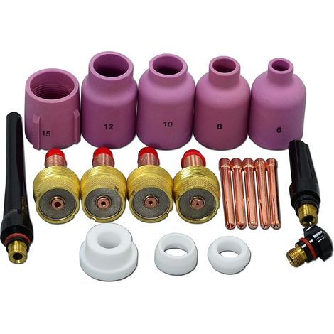 Corps de Collet pour Diffuseur de Gaz TIG 10N 45V Jumbo Grand Diamètre Buses en Céramique D'alumine 57N75 57N74 53N88 53N87 53N89 pour SR WP 17 18 26 Torche de soudage TIG 20pcs (1/5)