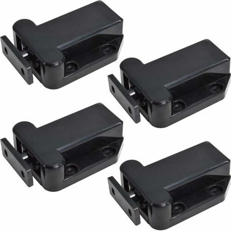 4 pièces Fermeture porte placard Loquets pour placards Fermoirs pour placards Armoire Catches verrou pour armoire de meuble (noir) (1/5)