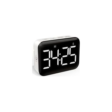 Minuteur de Cuisine Numérique 4 Pouces Grand écran LED Timer Aimanté avec Luminosité et Sonorité Réglables Chronometre Minuterie pour Les Enfant (1/5)