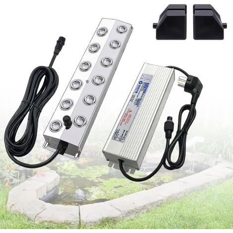 Ultraschall-Sprühgerät mit 12 Düsen – Durchflussrate 9 l/h – Edelstahl – mit Schwimmboje – für Teiche, Gärten und Gewächshäuser (1/5)