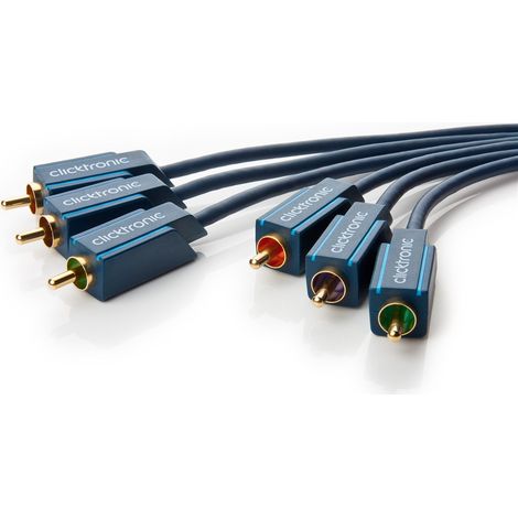 ClickTronic 10m YUV Component componente ( YPbPr) cable de vídeo 3 x RCA Azul