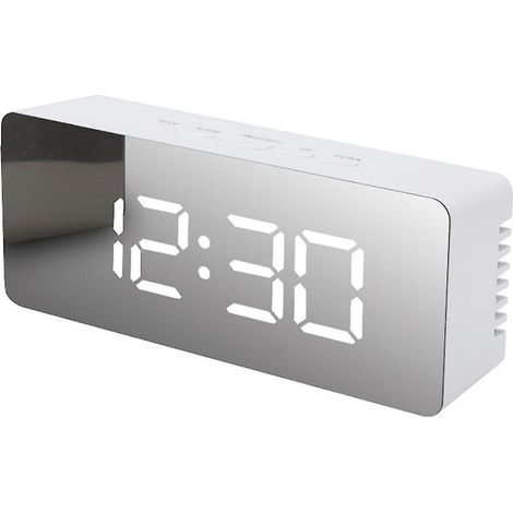 Horloge numérique à miroir LED pour chambre, bureau ou voyage, réveil électronique de bureau, horloge de température (1/5)