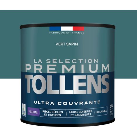 Tollens - Peinture intérieure couleurs - La Sélection Premium Velours - Ultra Couvrante - Vert Sapin 0,5 L - 6m²