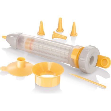 Tescoma 630536 Penna Decora Dolci con cinque beccucci e imbuto, Linea Delícia, Silicone e Plastica (1/4)