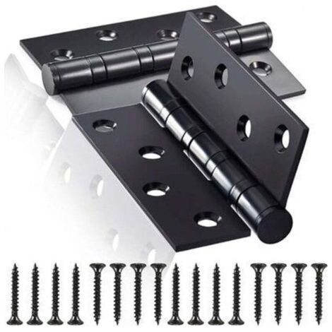 PA Charnière Porte Intérieure Acier Inoxydable 2 Pièces Pliante Épaisseur 3 mm Noir Pleine (1/4)