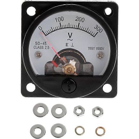 Voltmètre analogique SO-45 0-300 V à cadran rond, noir (1/5)
