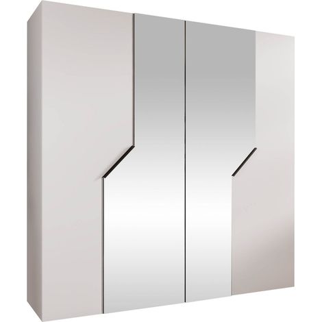 Armoire Hartford 598, Blanc, 202x200x52cm, Portes d'armoire: Avec des charnières, Nombre d'étagères: 0 (1/5)