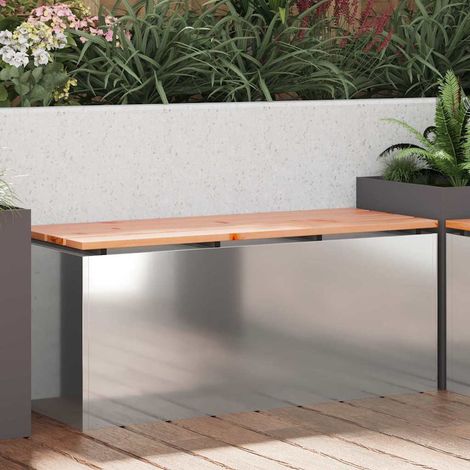 Panchina da giardino Argento 100 x 40 x 43 cm Acciaio zincato vidaXL (1/5)