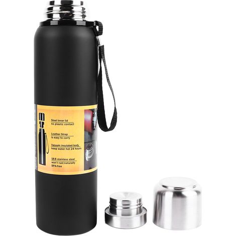 Bouteille isotherme en acier inoxydable 1L, étanche, pour sport, voyage en voiture et plein air, gourde multifonction à vide. (1/5)