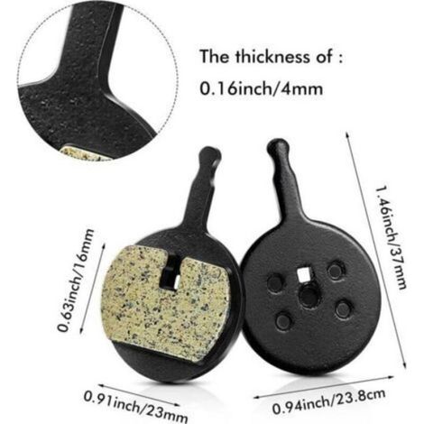 Plaquettes Frein Disque - Résine - Pour Vélo Route VTT - 4 Paires - 37 x 23,8 mm - Compatible SRAM Avid BB5 et Promax DSK-710 (1/5)