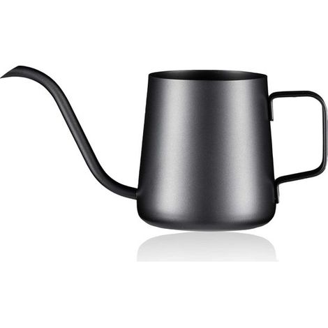 Regadera, Negra, 350 ml, Con boquilla larga de acero inoxidable, Adecuada para plantas de interior pequeñas, suculentas y para uso en el jardín (1/5)